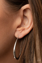 Load image into Gallery viewer, Paparazzi CURVE Your Appetite - Silver Hoop Earrings
