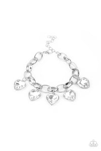 Paparazzi Candy Heart Charmer - White Heart Bracelet