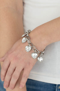 Paparazzi Candy Heart Charmer - White Heart Bracelet