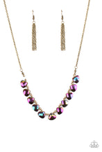 Load image into Gallery viewer, Paparazzi Catch a Fallen Star - Brass Oil Spill Necklace
