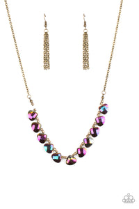 Paparazzi Catch a Fallen Star - Brass Oil Spill Necklace