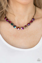 Load image into Gallery viewer, Paparazzi Catch a Fallen Star - Brass Oil Spill Necklace
