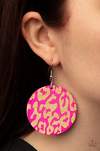 Load image into Gallery viewer, Paparazzi Catwalk Safari - Pink Wooden Earrings
