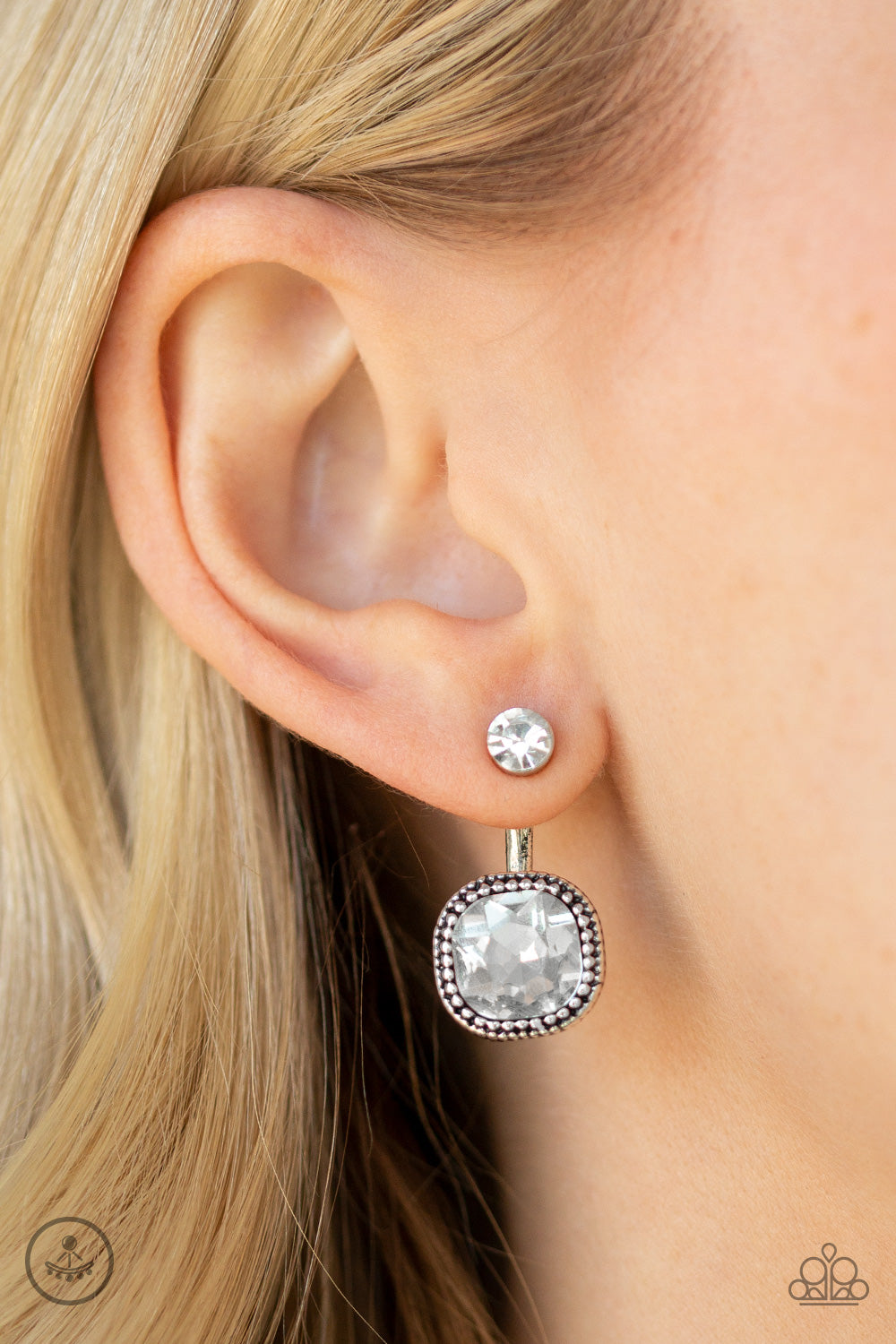 Paparazzi Celebrity Cache - White Jacket Earrings