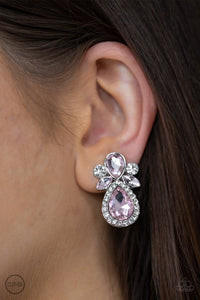 Paparazzi Celebrity Crowd - Pink Clip On Earrings