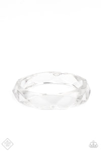 Paparazzi Clear-Cut Couture - White Bangle Bracelets