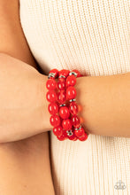 Load image into Gallery viewer, Paparazzi Coastal Coastin - Red Stretch Bracelets

