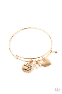 Paparazzi Come What May and Love It - Gold Charm Bracelet
