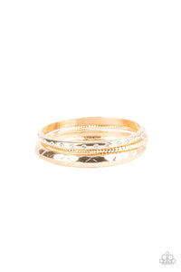 Paparazzi Confidently Curvaceous - Gold Bangle Bracelets