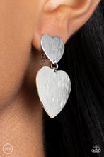 Load image into Gallery viewer, Paparazzi Cowgirl Crush - Silver Clip-On Earrings
