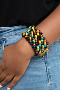Paparazzi Cozy in Cozumel - Multi Wooden Bracelet
