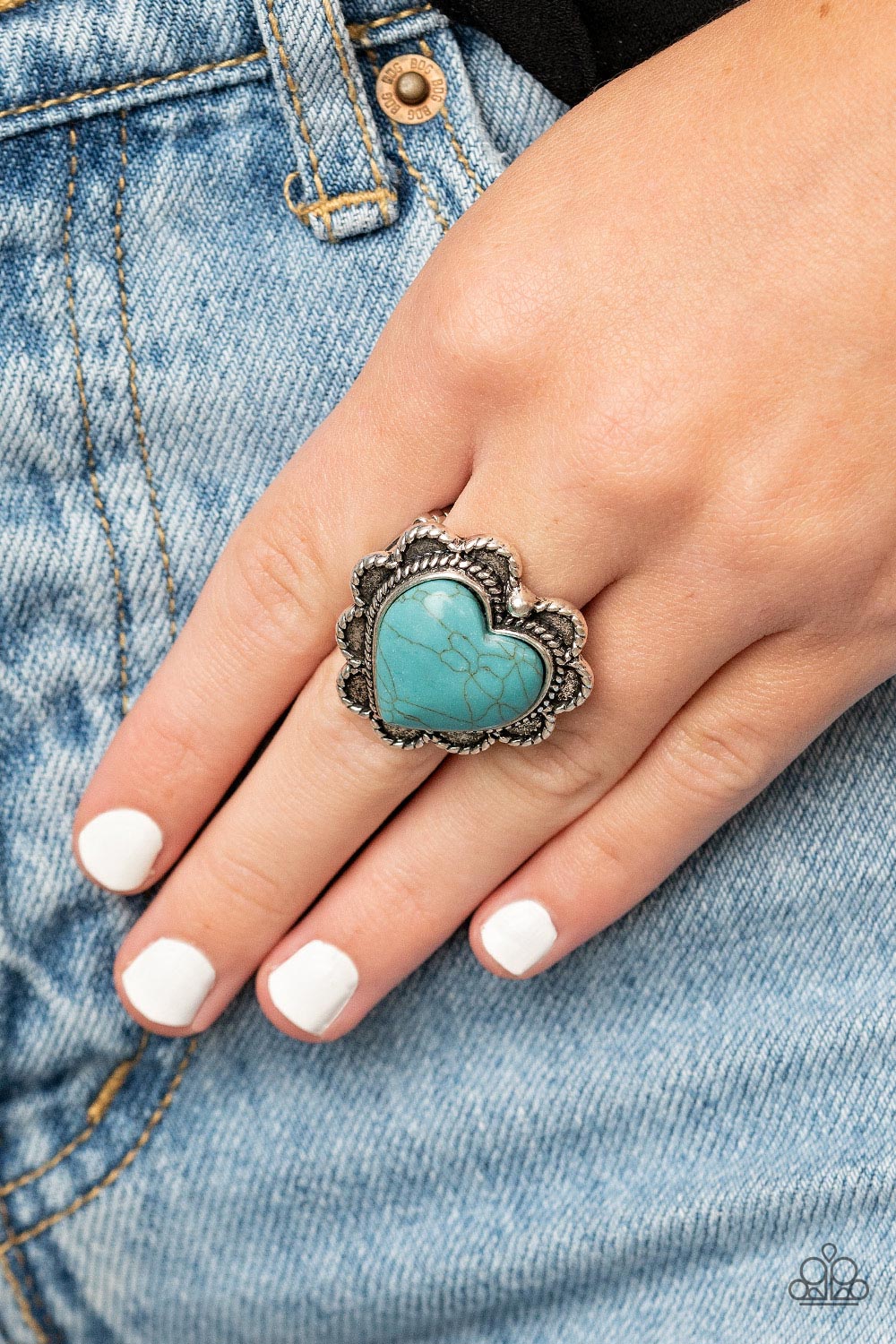 Paparazzi Desert Desire - Blue Heart Ring