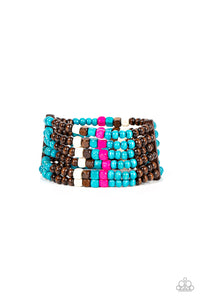 Paparazzi Dive into Maldives - Blue Wooden Bracelet