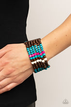 Load image into Gallery viewer, Paparazzi Dive into Maldives - Blue Wooden Bracelet
