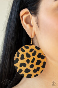Paparazzi Doing GRR-eat - Brown Cheetah Print Earrings