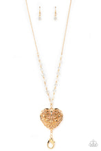 Load image into Gallery viewer, Paparazzi Doting Devotion - Gold Heart Lanyard Necklace
