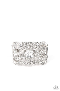 Paparazzi Doting on Dazzle - White Ring