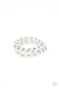 Paparazzi Eiffel Tower Tryst - White Stretch Bracelets
