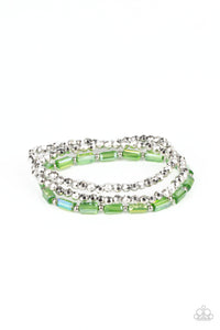Paparazzi Elegant Essence - Green Stretch Bracelet