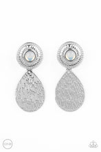 Load image into Gallery viewer, Paprazzi Emblazoned Edge - White Clip On Earrings
