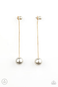 Paparazzi Extended Elegance - Gold Pearl Earrings