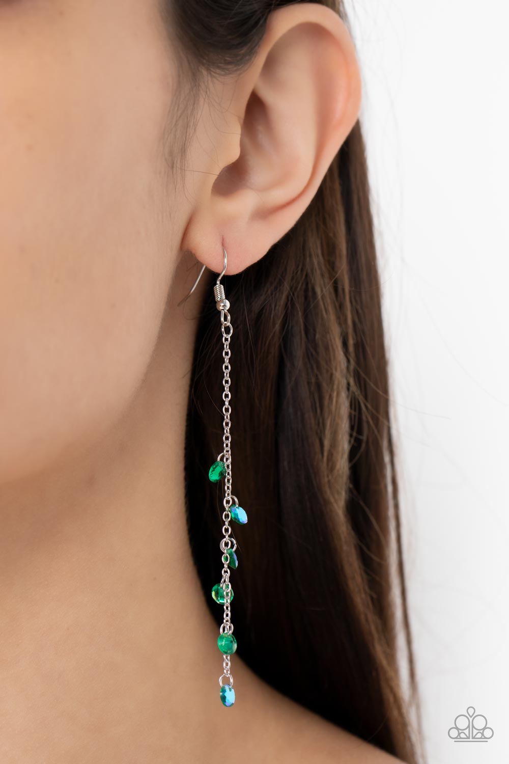 Paparazzi Extended Eloquence - Green Earrings