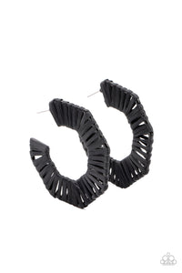 Paparazzi Fabulously Fiesta - Black Hoop Earrings