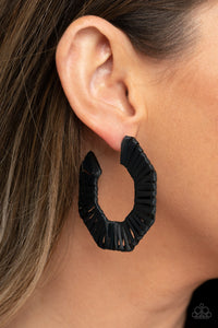 Paparazzi Fabulously Fiesta - Black Hoop Earrings