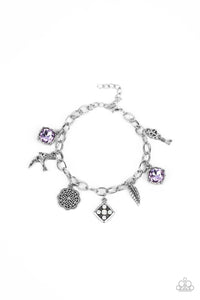 Paparazzi Fancifully Flighty - Purple Charm Bracelet