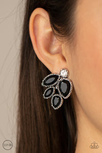 Paparazzi Fancy Foliage - Black Clip-On Earrings