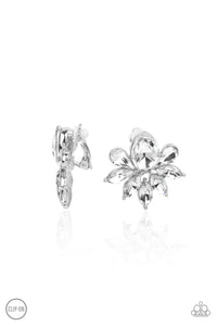Paparazzi Fearless Finesse - White Clip-On Earrings