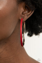 Load image into Gallery viewer, Paparazzi Fearless Flavor - Red Hoop Earrings
