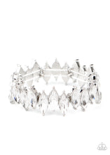Load image into Gallery viewer, Paparazzi Fiercely Fragmented - White Stretchy Bracelet

