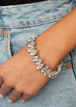 Load image into Gallery viewer, Paparazzi Fiercely Fragmented - White Stretchy Bracelet
