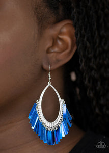 Paparazzi Fine-Tuned Machine - Blue Earrings