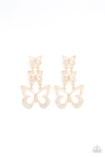 Load image into Gallery viewer, Paparazzi Flamboyant Flutter - Gold Butterfly Earrings
