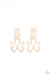 Paparazzi Flamboyant Flutter - Gold Butterfly Earrings
