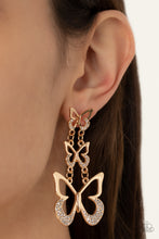 Load image into Gallery viewer, Paparazzi Flamboyant Flutter - Gold Butterfly Earrings
