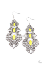 Load image into Gallery viewer, Paparazzi Flamboyant Frills - Yellow Earrings
