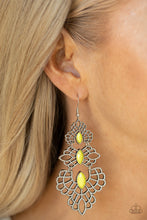 Load image into Gallery viewer, Paparazzi Flamboyant Frills - Yellow Earrings
