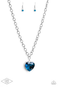 Paparazzi Flirtatiously Flashy - Blue Heart Necklace