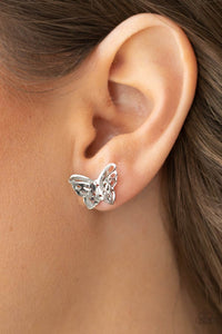 Paparazzi Flutter Fantasy - Silver Post Earrings