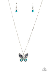 Paparazzi Flutter Forte - Blue Butterfly Necklace