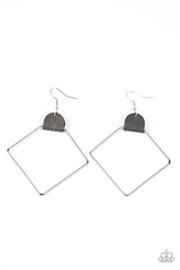 Paparazzi Friends of a LEATHER - Silver Earrings