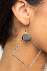 Paparazzi Friends of a LEATHER - Silver Earrings