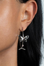 Load image into Gallery viewer, Paparazzi Full Out Flutter - Pink Butterfly Hoop Earrings
