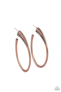 Paparazzi Fully Loaded - Copper Hoop Earrings