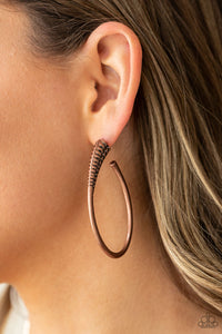 Paparazzi Fully Loaded - Copper Hoop Earrings
