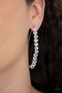 Paparazzi GLOW Hanging Fruit - White Iridescent Earrings