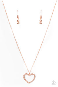 Paparazzi GLOW by Heart - Copper Heart Necklace